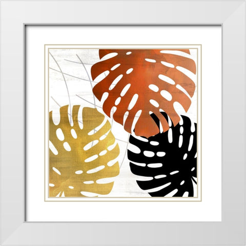 Mettalic Palms 2 White Modern Wood Framed Art Print with Double Matting by Allen, Kimberly