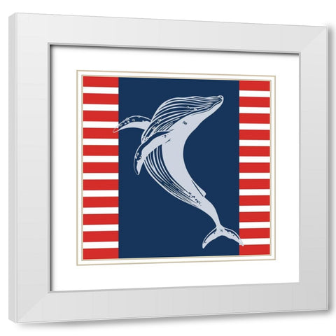 Whale Tale 1 White Modern Wood Framed Art Print with Double Matting by Allen, Kimberly