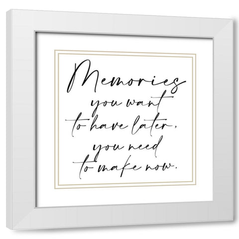 Memories v5 White Modern Wood Framed Art Print with Double Matting by Allen, Kimberly