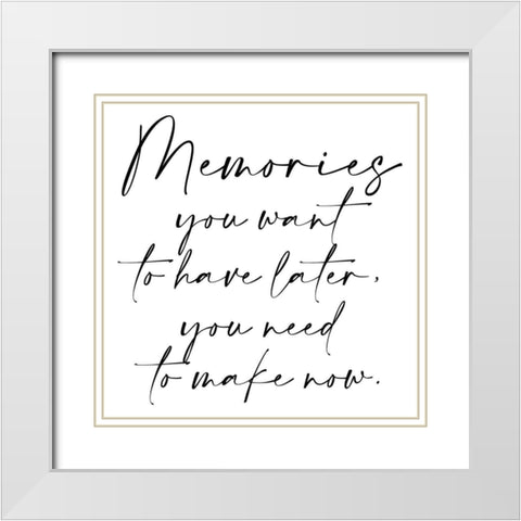 Memories v5 White Modern Wood Framed Art Print with Double Matting by Allen, Kimberly