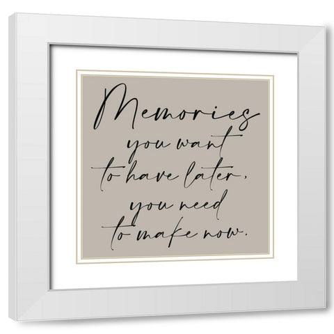 Memories Warm Grey White Modern Wood Framed Art Print with Double Matting by Allen, Kimberly
