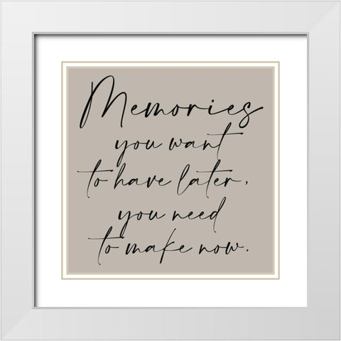 Memories Warm Grey White Modern Wood Framed Art Print with Double Matting by Allen, Kimberly
