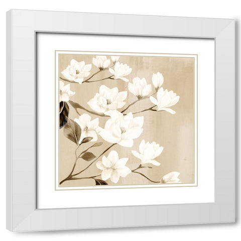 Magnolia White Modern Wood Framed Art Print with Double Matting by Allen, Kimberly