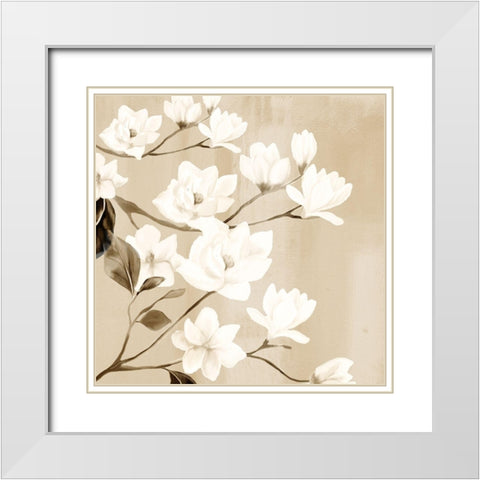 Magnolia White Modern Wood Framed Art Print with Double Matting by Allen, Kimberly