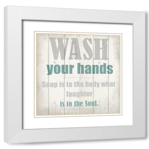 Wash Your Soul White Modern Wood Framed Art Print with Double Matting by Allen, Kimberly