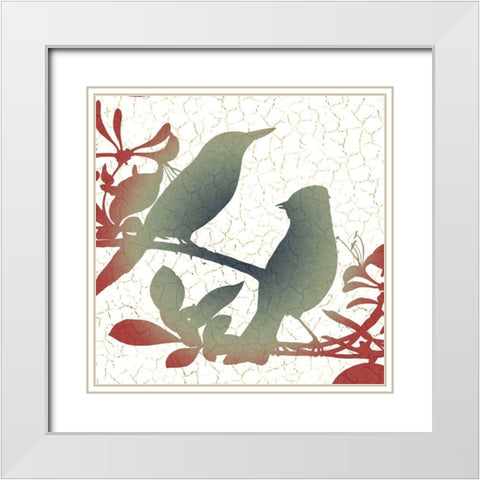 The Birds 2 White Modern Wood Framed Art Print with Double Matting by Allen, Kimberly