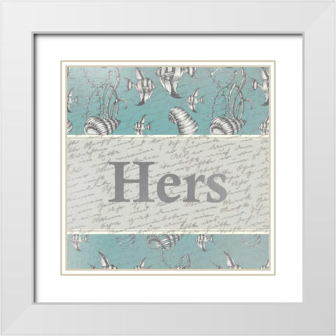 Floral Hers White Modern Wood Framed Art Print with Double Matting by Allen, Kimberly