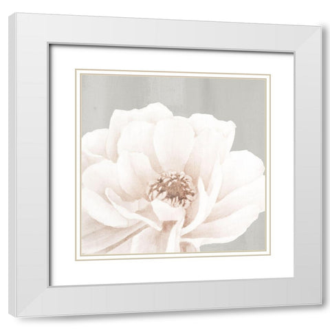 Neutral Peony 2 White Modern Wood Framed Art Print with Double Matting by Allen, Kimberly