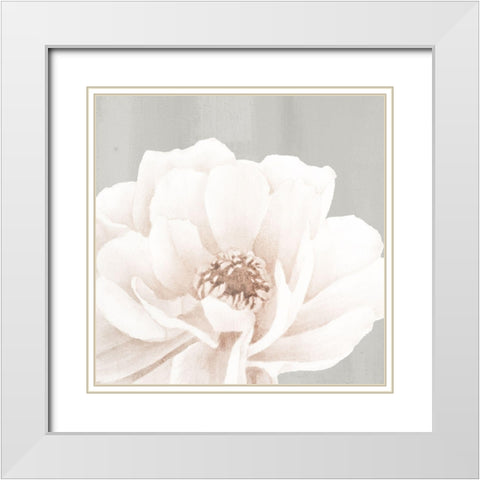 Neutral Peony 2 White Modern Wood Framed Art Print with Double Matting by Allen, Kimberly