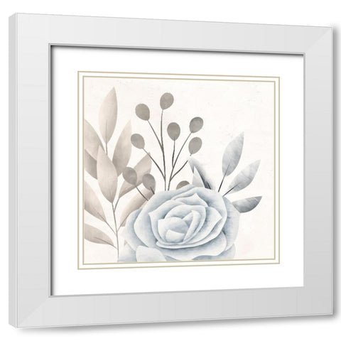 Simply Blessed Floral 3 White Modern Wood Framed Art Print with Double Matting by Allen, Kimberly