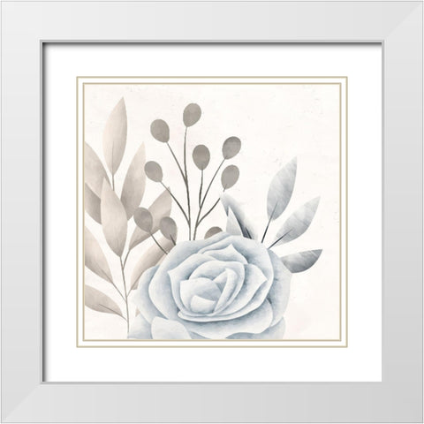 Simply Blessed Floral 3 White Modern Wood Framed Art Print with Double Matting by Allen, Kimberly