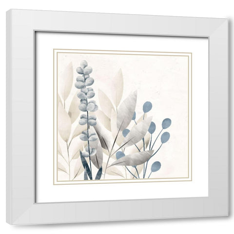 Simply Blessed Floral 4 White Modern Wood Framed Art Print with Double Matting by Allen, Kimberly