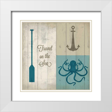 Travel the Sea 1 White Modern Wood Framed Art Print with Double Matting by Allen, Kimberly