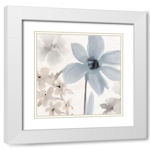 Spring Blue 1 White Modern Wood Framed Art Print with Double Matting by Allen, Kimberly