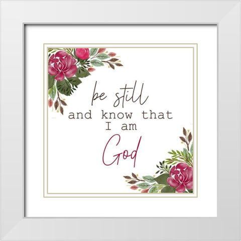 Be Still and Know White Modern Wood Framed Art Print with Double Matting by Allen, Kimberly