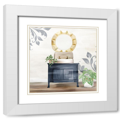 Be Still Bath 3 White Modern Wood Framed Art Print with Double Matting by Allen, Kimberly