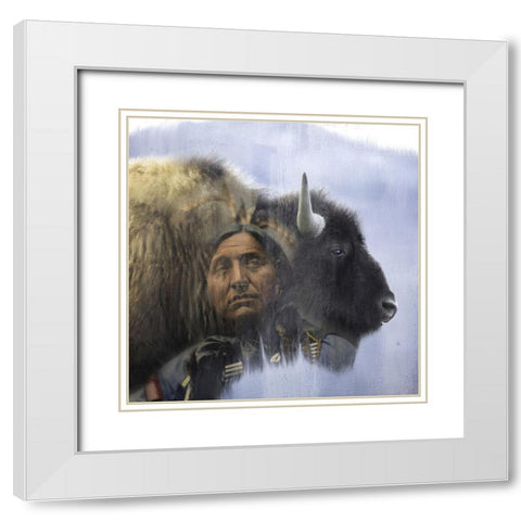 Chief White Modern Wood Framed Art Print with Double Matting by Allen, Kimberly
