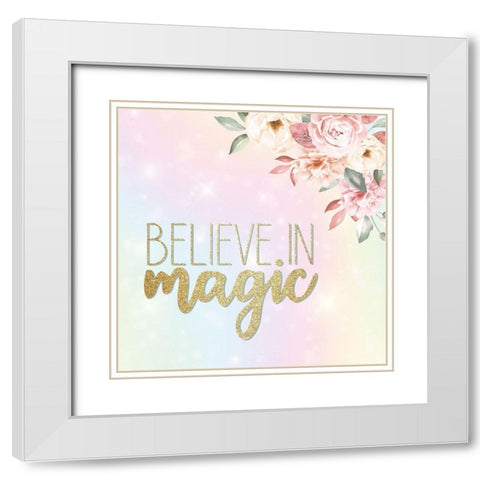 Believe In Magic White Modern Wood Framed Art Print with Double Matting by Allen, Kimberly