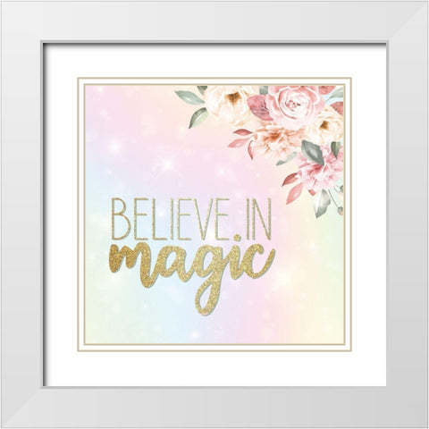 Believe In Magic White Modern Wood Framed Art Print with Double Matting by Allen, Kimberly