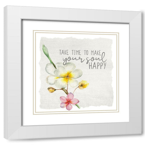 Take Time 1 White Modern Wood Framed Art Print with Double Matting by Allen, Kimberly