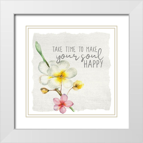 Take Time 1 White Modern Wood Framed Art Print with Double Matting by Allen, Kimberly