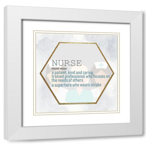 Nurse White Modern Wood Framed Art Print with Double Matting by Allen, Kimberly