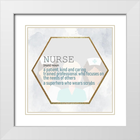 Nurse White Modern Wood Framed Art Print with Double Matting by Allen, Kimberly