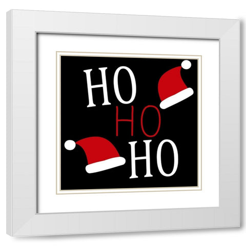 HO HO HO White Modern Wood Framed Art Print with Double Matting by Allen, Kimberly
