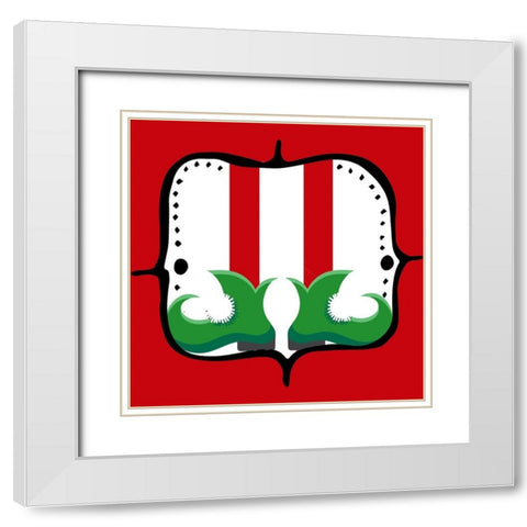 Elf Feet 1 White Modern Wood Framed Art Print with Double Matting by Allen, Kimberly