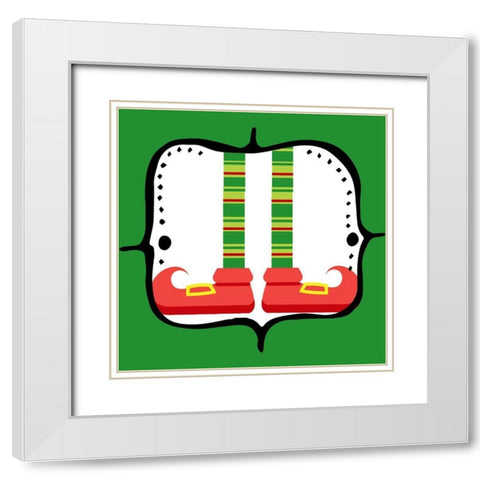Elf Feet 2 White Modern Wood Framed Art Print with Double Matting by Allen, Kimberly