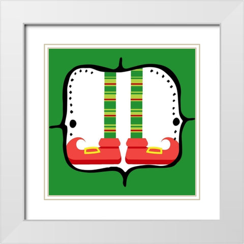 Elf Feet 2 White Modern Wood Framed Art Print with Double Matting by Allen, Kimberly