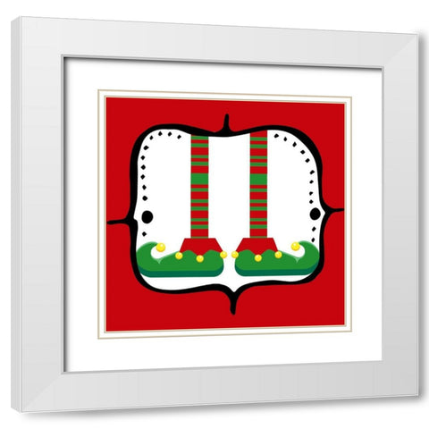 Elf Feet 3 White Modern Wood Framed Art Print with Double Matting by Allen, Kimberly
