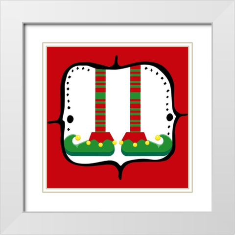 Elf Feet 3 White Modern Wood Framed Art Print with Double Matting by Allen, Kimberly