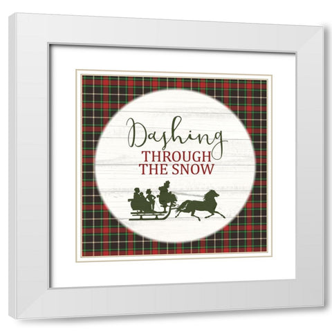 Dashing Sleigh White Modern Wood Framed Art Print with Double Matting by Allen, Kimberly