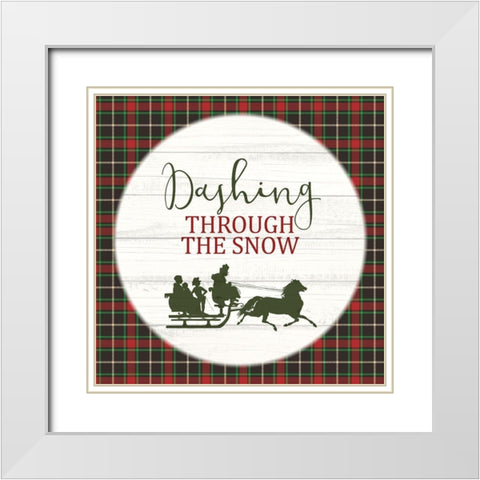 Dashing Sleigh White Modern Wood Framed Art Print with Double Matting by Allen, Kimberly