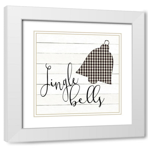 Jingle Bells Plaid White Modern Wood Framed Art Print with Double Matting by Allen, Kimberly