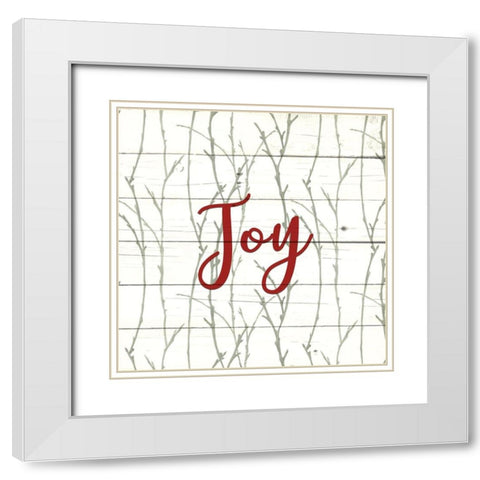 Christmas Branches 3 White Modern Wood Framed Art Print with Double Matting by Allen, Kimberly