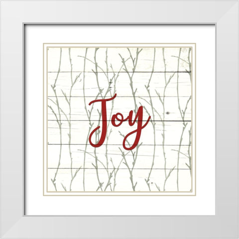 Christmas Branches 3 White Modern Wood Framed Art Print with Double Matting by Allen, Kimberly