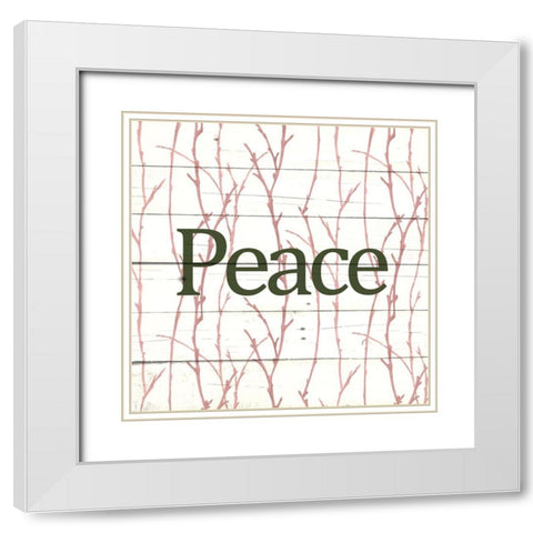 Christmas Branches 4 White Modern Wood Framed Art Print with Double Matting by Allen, Kimberly