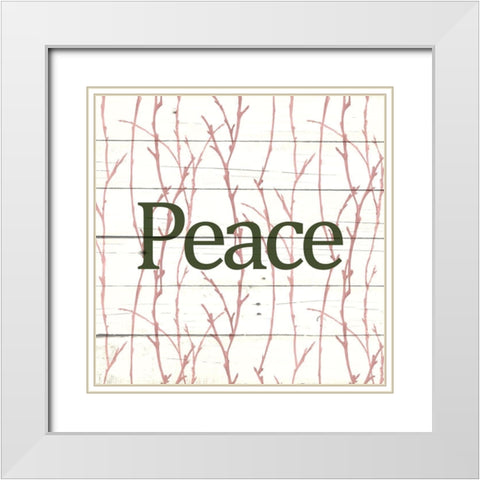 Christmas Branches 4 White Modern Wood Framed Art Print with Double Matting by Allen, Kimberly
