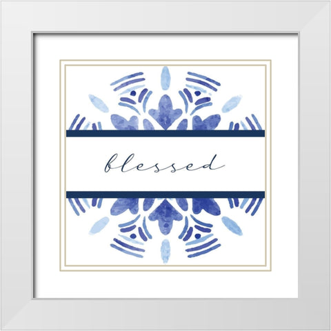 Blessed Medallion White Modern Wood Framed Art Print with Double Matting by Allen, Kimberly