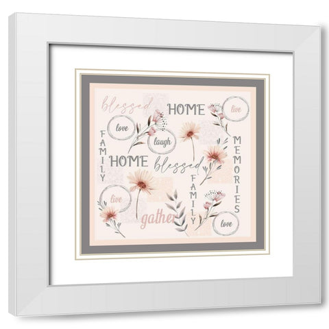 Always Blessed Bedding White Modern Wood Framed Art Print with Double Matting by Allen, Kimberly