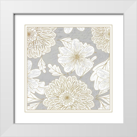 Simply Grey 1 White Modern Wood Framed Art Print with Double Matting by Allen, Kimberly
