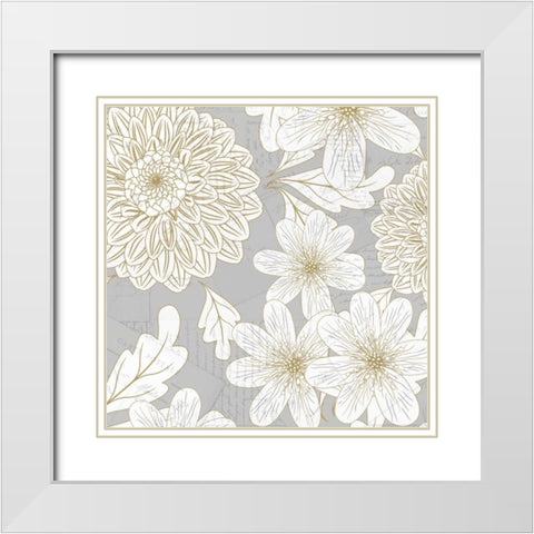 Simply Grey 3 White Modern Wood Framed Art Print with Double Matting by Allen, Kimberly