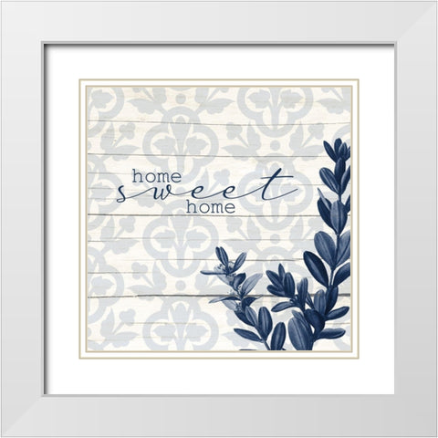 Home Sweet Home White Modern Wood Framed Art Print with Double Matting by Allen, Kimberly