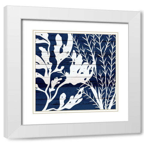 Cobalt Wood 1 White Modern Wood Framed Art Print with Double Matting by Allen, Kimberly