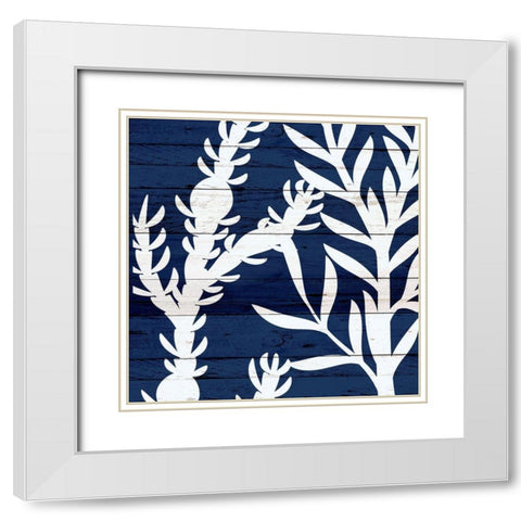 Cobalt Wood 2 White Modern Wood Framed Art Print with Double Matting by Allen, Kimberly