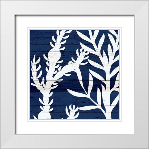 Cobalt Wood 2 White Modern Wood Framed Art Print with Double Matting by Allen, Kimberly