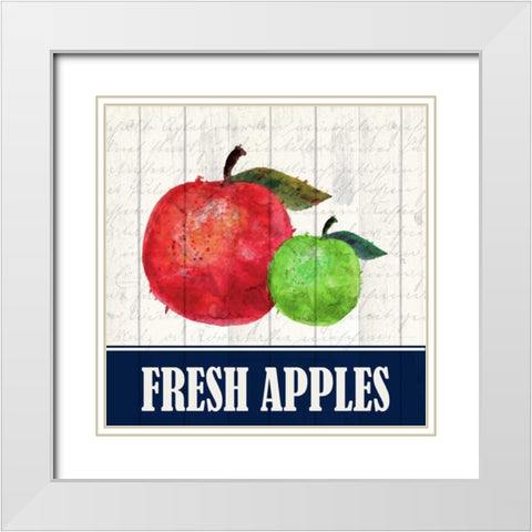 Fresh Apples White Modern Wood Framed Art Print with Double Matting by Allen, Kimberly