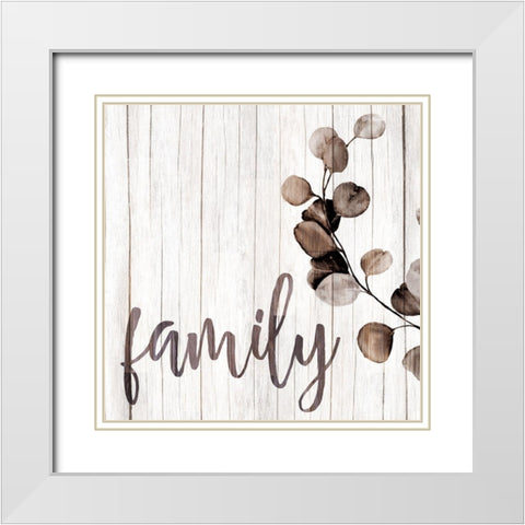 Family Branch White Modern Wood Framed Art Print with Double Matting by Allen, Kimberly